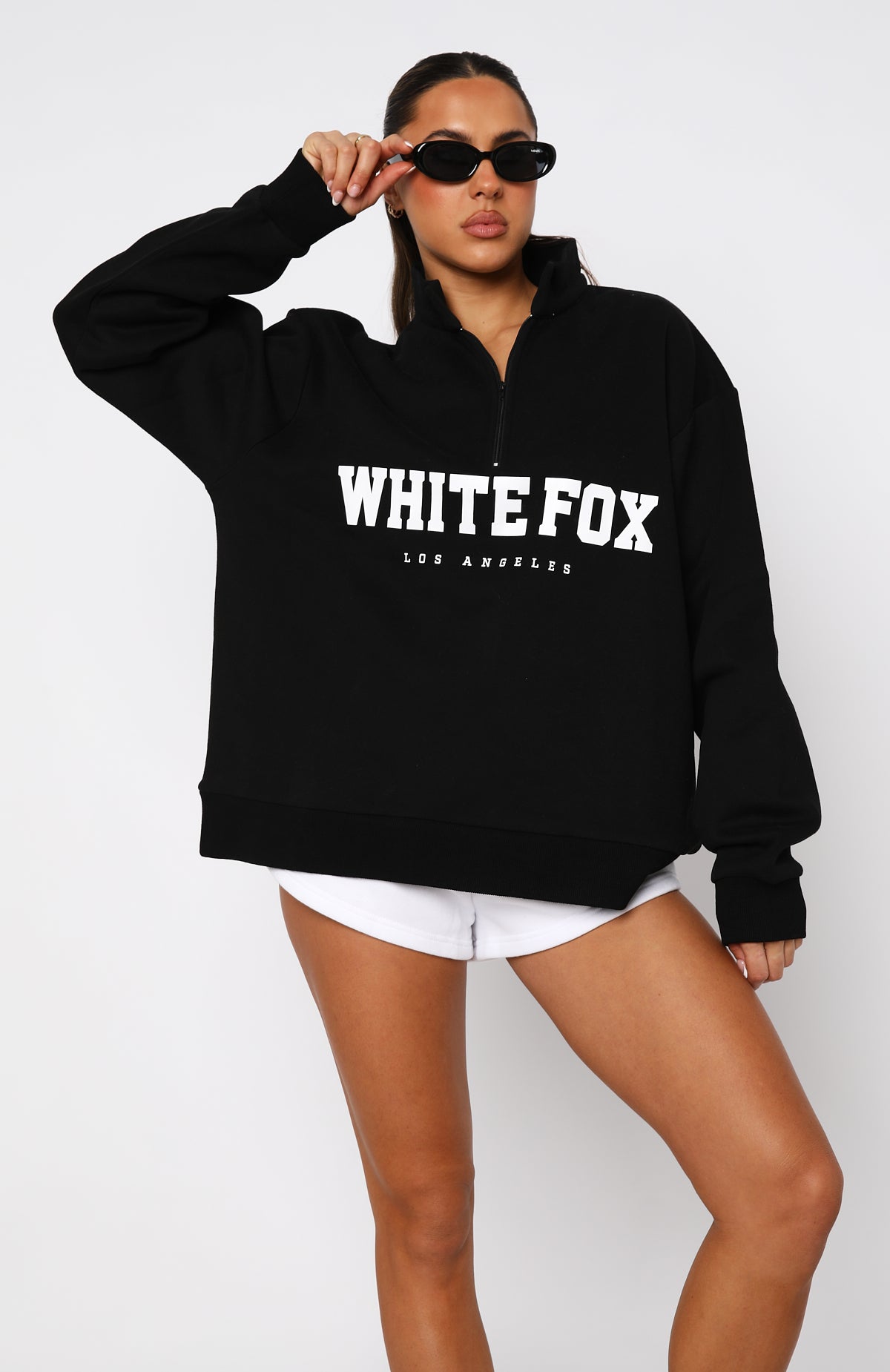 LESTER HOPE sIowtaper＋800 High Standard Zip Front Sweater Black | White Fox Boutique US