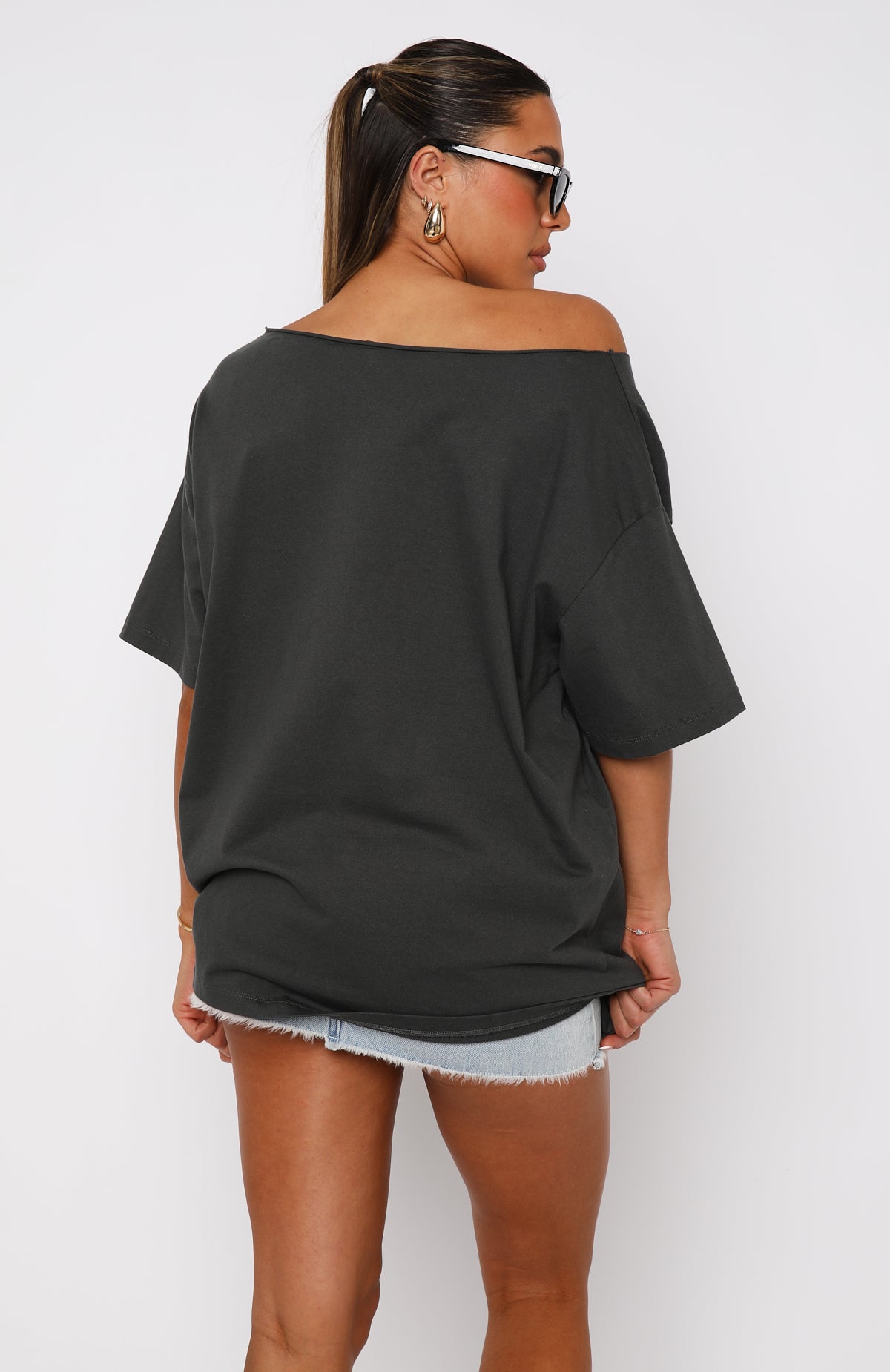 人気★YOUHEE★OFF-SHOULDER T-SHIRTS Tシャツ・カットソー [YOUHEE] OFF-SHOULDER T-SHIRTS RED