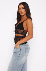 Count On You Lace Top Black