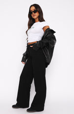 You'd Love It Here Wide Leg Sweatpants Black