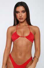 Waves Bikini Top Red