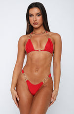 Clear Water Bikini Top Red
