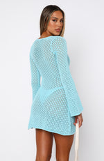 Dream State Long Sleeve Mini Dress Malibu Blue