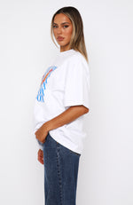 Oh So Sweet Oversized Tee White/Blue