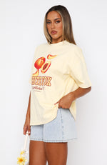 Got My Peaches Oversized Tee Cream