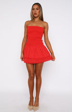 Seeking You Strapless Mini Dress Chilli