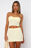 Too Busy To Care Halter Top Lemon