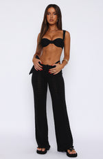 Time To Relax Crochet Pants Black