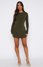 Not The Same Long Sleeve Mini Dress Olive