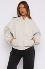 Soft Love Bomber Jacket Beige | White Fox Boutique US