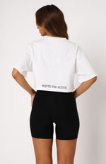 Home Stretch Oversized Cropped Tee White