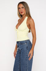 Believing The Lies Halter Top Lemon