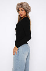 Changes Long Sleeve Knit Top Black