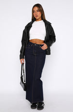 Never Lose Denim Maxi Skirt Indigo