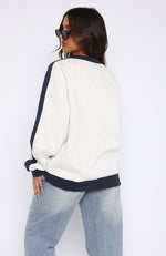 Play For It Oversized Sweater Grey Marle