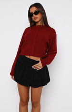 Warm Whispers Knit Cardigan Burgundy