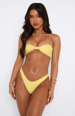 Sea Haze Bandeau Bikini Top Lemon