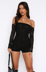 Outta My System Lace Playsuit Black