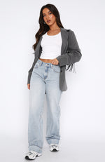 Always Be Yourself Low Rise Straight Leg Jeans Light Blue Wash