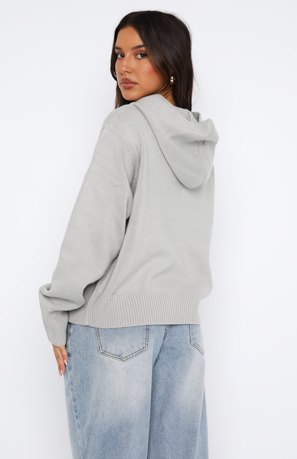 極美品✨FOXEY　コットン×シルク　立体編みニットパーカー　ライトグレー　38 極美品✨FOXEY コットン×シルク 立体編みニットパーカー ライト
