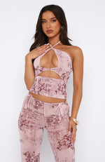 Staccato Mesh Top French Rose
