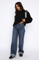 Always Be Yourself Low Rise Straight Leg Jeans True Blue Wash