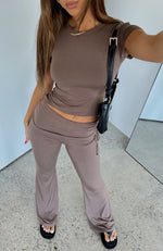 It's A Forever Thing Flare Pants Mocha