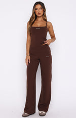 Core Strengths Wide Leg Pants Chocolate | White Fox Boutique US Core Strengths Wide Leg Pants Chocolate | White Fox Boutique US