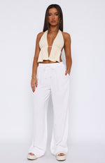 Styled To Perfection Linen Pants White