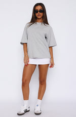 Let It Out Oversized Tee Grey Marle