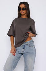 Let It Out Oversized Tee Charcoal