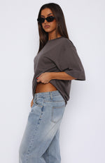 Let It Out Oversized Tee Charcoal