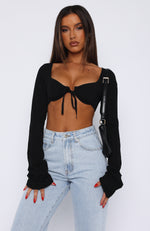Problem With You Long Sleeve Crop Black