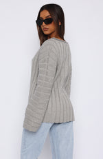 Aligned With You Sweater Grey Marle