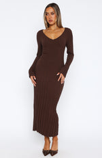 A New Direction Long Sleeve Maxi Dress Espresso