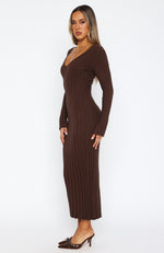 A New Direction Long Sleeve Maxi Dress Espresso