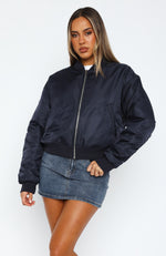 Walk On Out Bomber Jacket Navy