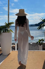 Embrace It All Long Sleeve Maxi Dress Off White