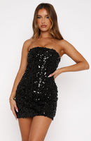 Get Back To Me Strapless Mini Dress Black