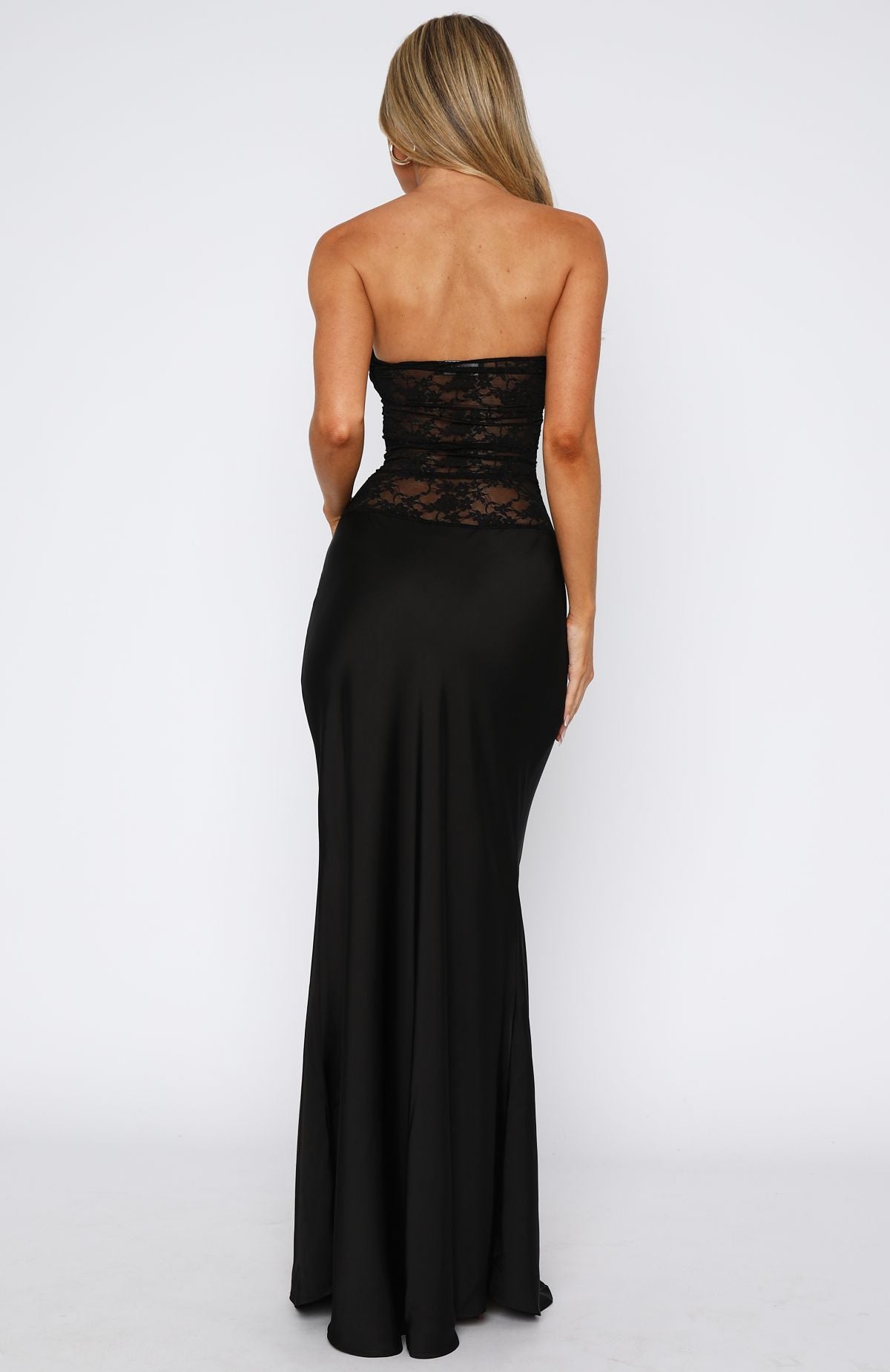 Fall in Love with You Strapless Maxi Dress Black