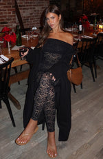 Evening Soiree Long Sleeve Jumpsuit Black