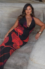 Vacation Time Maxi Dress Red Leaf