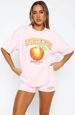 Summer Fruits Oversized Tee Pink