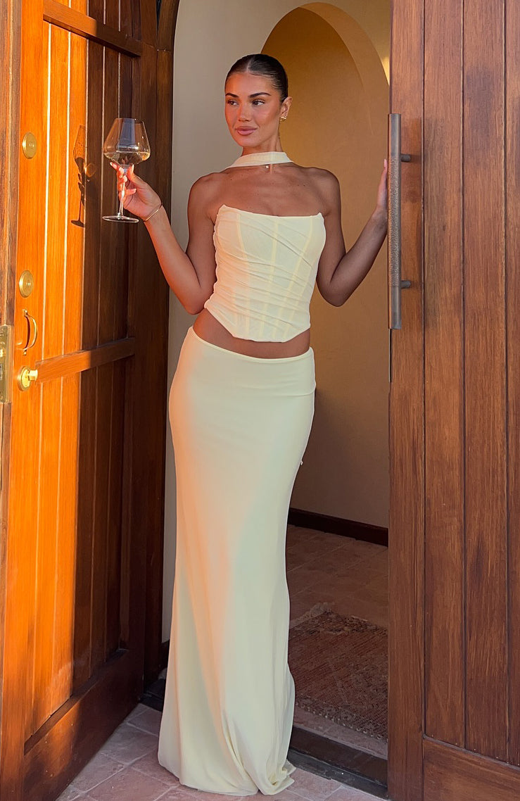 Lovers Lane Strapless Bustier Lemon | White Fox Boutique US