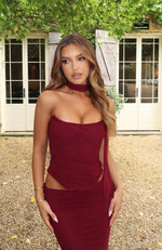 Lovers Lane Strapless Bustier Burgundy