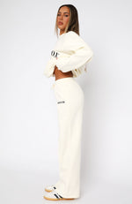 Decade Classics Essential Wide Leg Sweatpants Cream