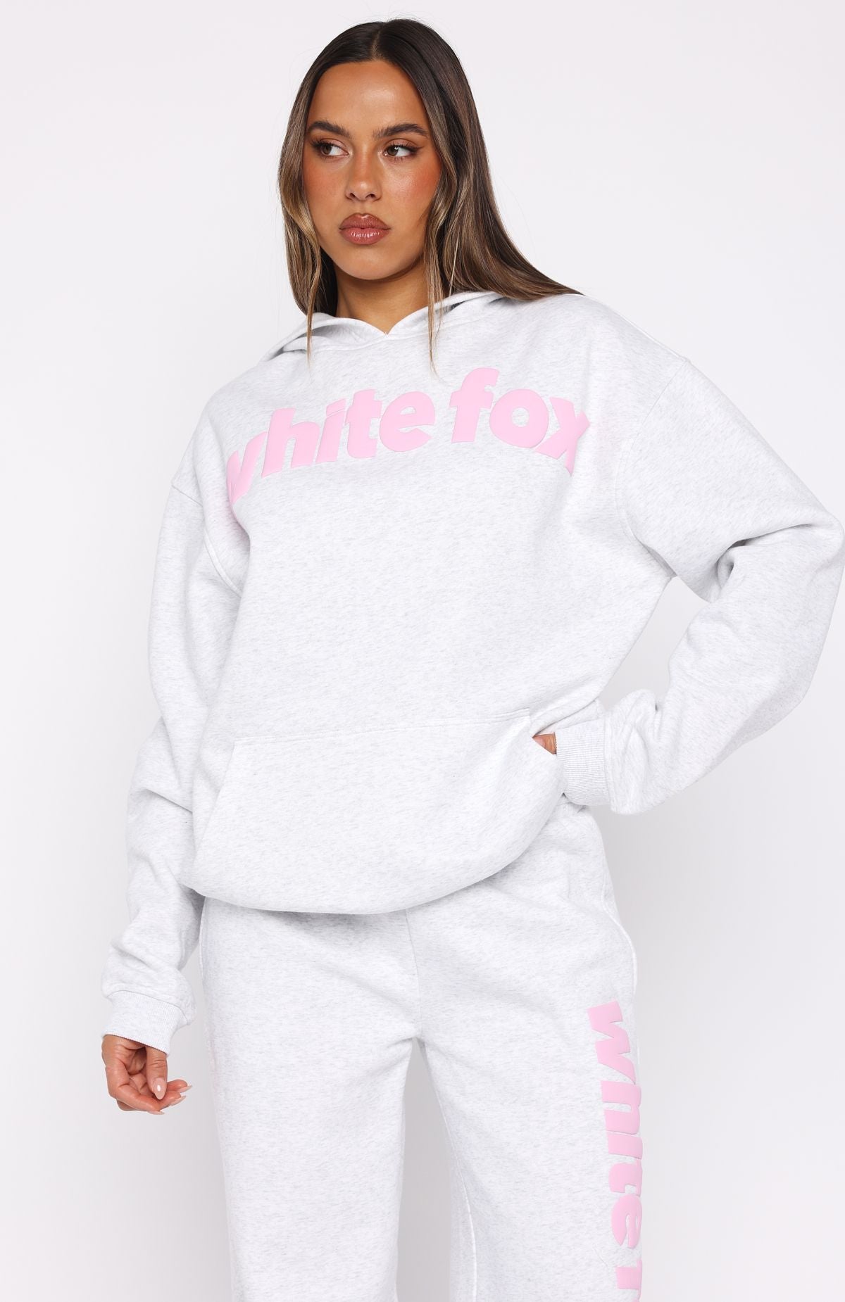 From The Archives Kenzie Oversized Hoodie Grey Marle | White Fox