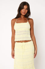 Hold Out Halter Top Lemon