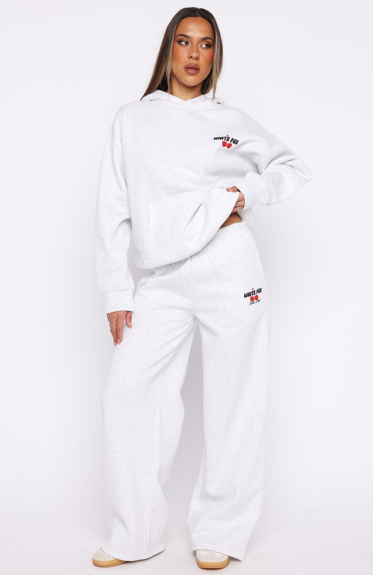 Club 14 Cassie Wide Leg Sweatpants Grey Marle | White Fox Boutique US