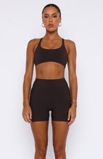 Endurance Scrunch High Waisted Shorts Espresso